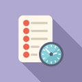 Agreement contract duration icon flat vector. Task deadline Royalty Free Stock Photo