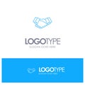 Agreement, Deal, Handshake, Business, Partner Blue outLine Logo with place for tagline