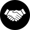 Agreement, deal, handshake icon. Rounded vector graphics