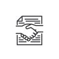 Agreement, deal line icon