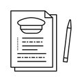 agreement for education in flight school line icon vector illustration