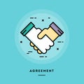 Agreement, flat design thin line banner