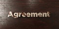 Agreement - grungy wooden headline on Maple - 3D rendered royalty free stock image Royalty Free Stock Photo