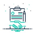 Mix icon for Agreement, deal and contract Royalty Free Stock Photo