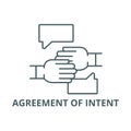 Agreement of intent line icon, vector. Agreement of intent outline sign, concept symbol, flat illustration