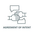 Agreement of intent vector line icon, outline concept, linear sign