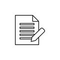Agreement, pen, document icon on white background. Can be used for web, logo, mobile app, UI, UX Royalty Free Stock Photo