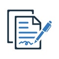 Agreement, pen, sign icon. Editable vector graphics Royalty Free Stock Photo