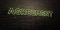 AGREEMENT -Realistic Neon Sign on Brick Wall background - 3D rendered royalty free stock image Royalty Free Stock Photo