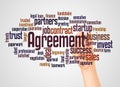 Agreement word cloud and hand with marker concept Royalty Free Stock Photo