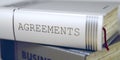 Agreements - Business Book Title. 3D. Royalty Free Stock Photo