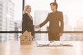 Agreements between business women and Asian partners, Business concepts and signing contracts Royalty Free Stock Photo