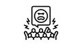 agression people line icon animation