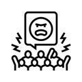 agression people line icon vector illustration