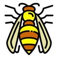 Agression wasp icon, outline style