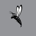 Agressive bee or wasp mascot vector design