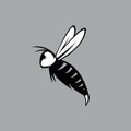 Agressive bee or wasp mascot vector design