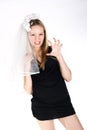 Agressive bride Royalty Free Stock Photo