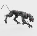 Agressive metal cyborg panther Royalty Free Stock Photo
