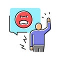 agressive person color icon vector illustration