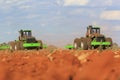 Agrico tractors working on a field near Lichtenburg in South Africa