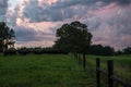 HDR fence leading line at dusk Royalty Free Stock Photo