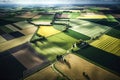 Agricultural Beauty from Above: A Drone\'s View Captures the Verdant Fields of Crop Cultivation, ai generative