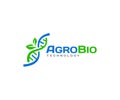 Agricultural biotechnology logo design. Biology genetics vector design