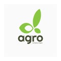 Agricultural company logo. Letter Alpha from leaves. Green eco friendly logotype