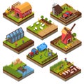 Agricultural Compositions Isometric Set Royalty Free Stock Photo