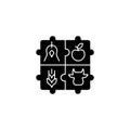 Agricultural cooperative black glyph icon
