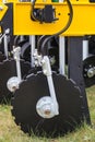 Agricultural disk harrow. Part of machine. Technology Royalty Free Stock Photo