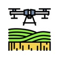 agricultural drone color icon vector illustration