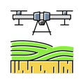 agricultural drone color icon vector illustration