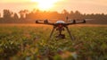 An agricultural drone in the fields