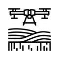 agricultural drone line icon vector illustration