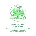 Agricultural education green concept icon