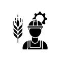 Agricultural engineer black glyph icon