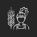 Agricultural engineer chalk white icon on black background Royalty Free Stock Photo