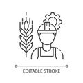 Agricultural engineer pixel perfect linear icon Royalty Free Stock Photo