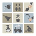 Agricultural Equipment Icons Royalty Free Stock Photo