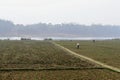agricultural farmland on kangshabati river floodplain at pathra Royalty Free Stock Photo