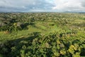 Agricultural field around tropical nature