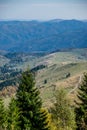 Agricultural landscape in Carpathian village, Ukraine Royalty Free Stock Photo