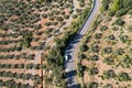 Agricultural fields of Italy photographed from drone. Royalty Free Stock Photo