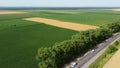 Agricultural fields Field with ripe wheat and other different agricultural crops Royalty Free Stock Photo