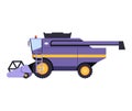 Agricultural harvester in a flat design Royalty Free Stock Photo