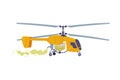 Agricultural Helicopter or Rotorcraft with Propeller for Aerial Application of Pesticides Vector Illustration