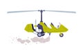 Agricultural Helicopter or Rotorcraft with Propeller for Aerial Application of Pesticides Vector Illustration