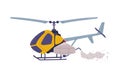 Agricultural Helicopter or Rotorcraft with Propeller for Aerial Application of Pesticides Vector Illustration